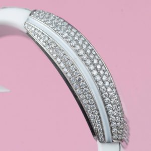 Đồng Hồ Franck Muller Vanguard V32 Màu Trắng Replica 11 Vỏ Đính Kim Cương Moissanite 36mm (2)