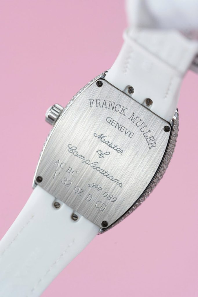 Đồng Hồ Franck Muller Vanguard V32 Màu Trắng Replica 11 Vỏ Đính Kim Cương Moissanite 36mm (2)