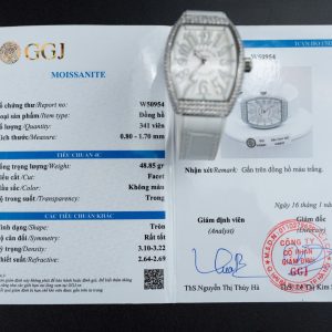 Đồng Hồ Franck Muller Vanguard V32 Màu Trắng Replica 11 Vỏ Đính Kim Cương Moissanite 36mm (2)