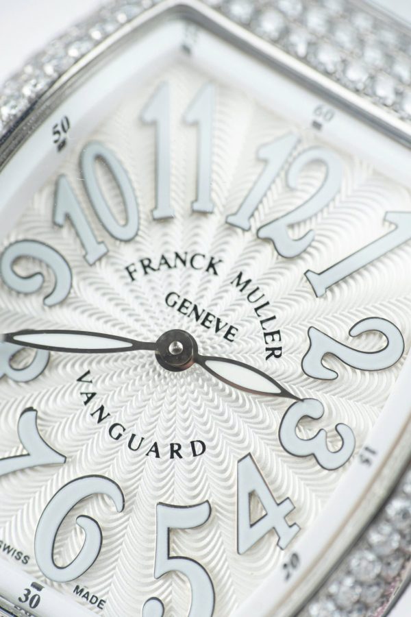 Đồng Hồ Franck Muller Vanguard V32 Màu Trắng Replica 11 Vỏ Đính Kim Cương Moissanite 36mm (2)