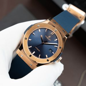 Đồng Hồ Hublot Classic Fusion King Gold Chế Tác Màu Xanh Blue Máy SW300 Thuỵ Sỹ 42mm (2)
