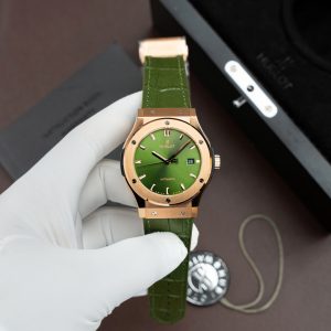 Đồng Hồ Hublot Classic Fusion King Gold Replica 11 Màu Xanh Lá Cây Máy SW300 Dây Da Cá Sấu 42mm (2)