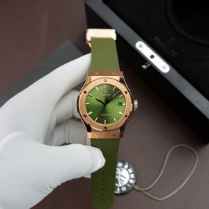 Đồng Hồ Hublot Classic Fusion King Gold Replica 11 Màu Xanh Lá Cây Máy SW300 Thuỵ Sỹ 42mm (2)