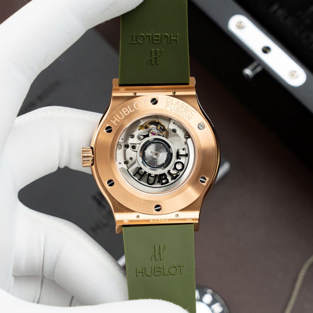 Đồng Hồ Hublot Classic Fusion King Gold Replica 11 Màu Xanh Lá Cây Máy SW300 Thuỵ Sỹ 42mm (2)