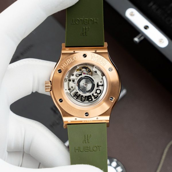 Đồng Hồ Hublot Classic Fusion King Gold Replica 11 Màu Xanh Lá Cây Máy SW300 Thuỵ Sỹ 42mm (2)