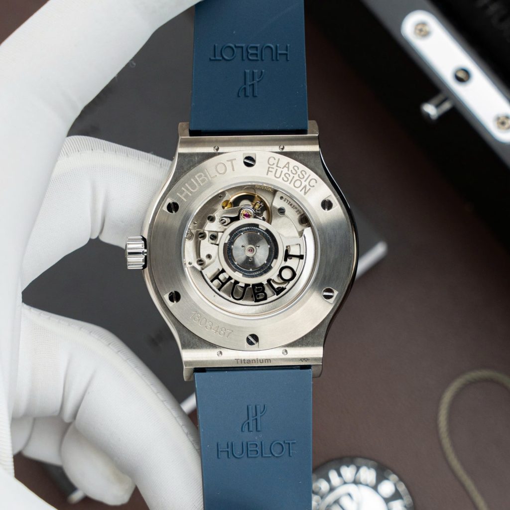Đồng Hồ Hublot Rep 11 Classic Fusion Titanium Màu Xanh Dương Máy SW300 Dây Cao Su 42mm (2)