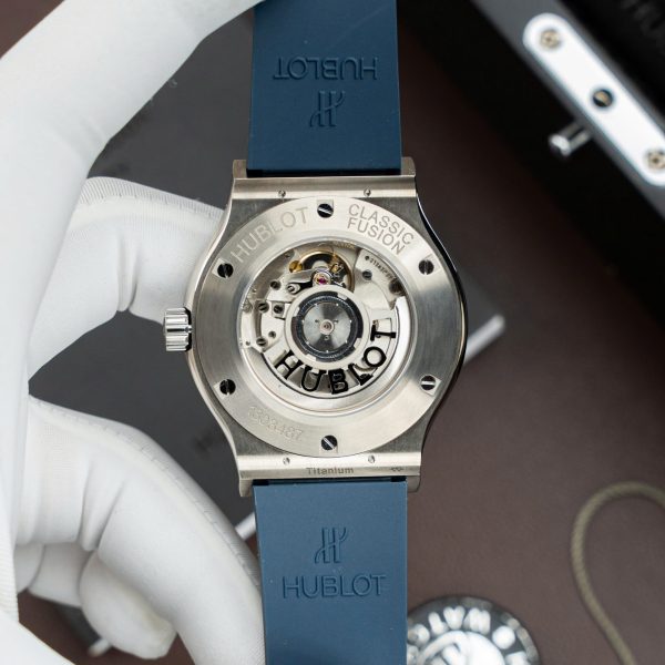 Đồng Hồ Hublot Rep 11 Classic Fusion Titanium Màu Xanh Dương Máy SW300 Dây Cao Su 42mm (2)