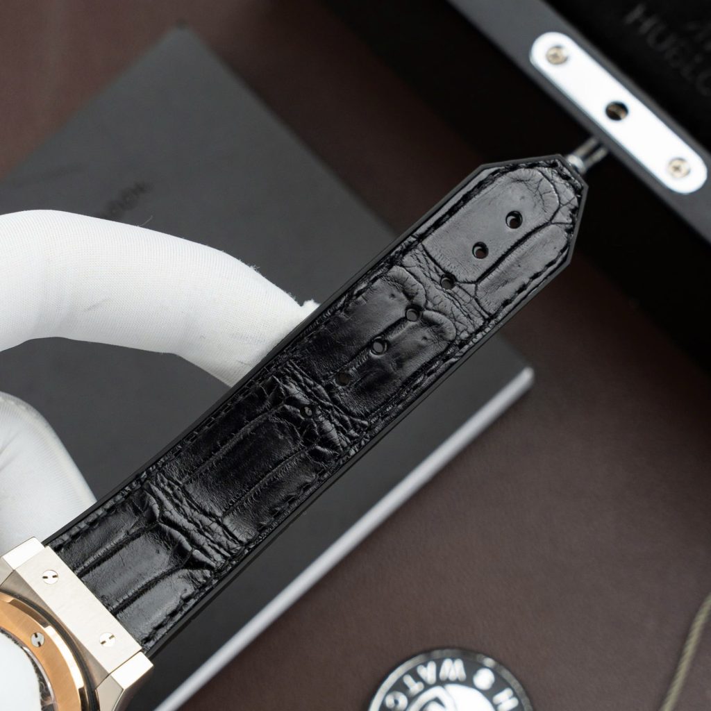 Đồng Hồ Hublot Replica 11 Classic Fusion Titanium King Gold Máy SW300 Dây Da Cá Sấu 42mm (2)
