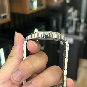 Đồng Hồ Lướt Cartier Santos Replica 11 Demi Vàng Mặt Trắng BVF 39 (9)