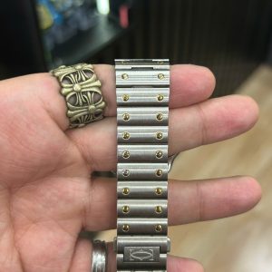 Đồng Hồ Lướt Cartier Santos Replica 11 Demi Vàng Mặt Trắng BVF 39 (9)