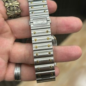 Đồng Hồ Lướt Cartier Santos Replica 11 Demi Vàng Mặt Trắng BVF 39 (9)