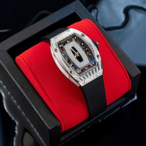 Đồng Hồ Richard Mille Chế Tác RM07-01 Nữ Đính Đá Dây Cao Su Đen Xưởng ZF 36mm (2)