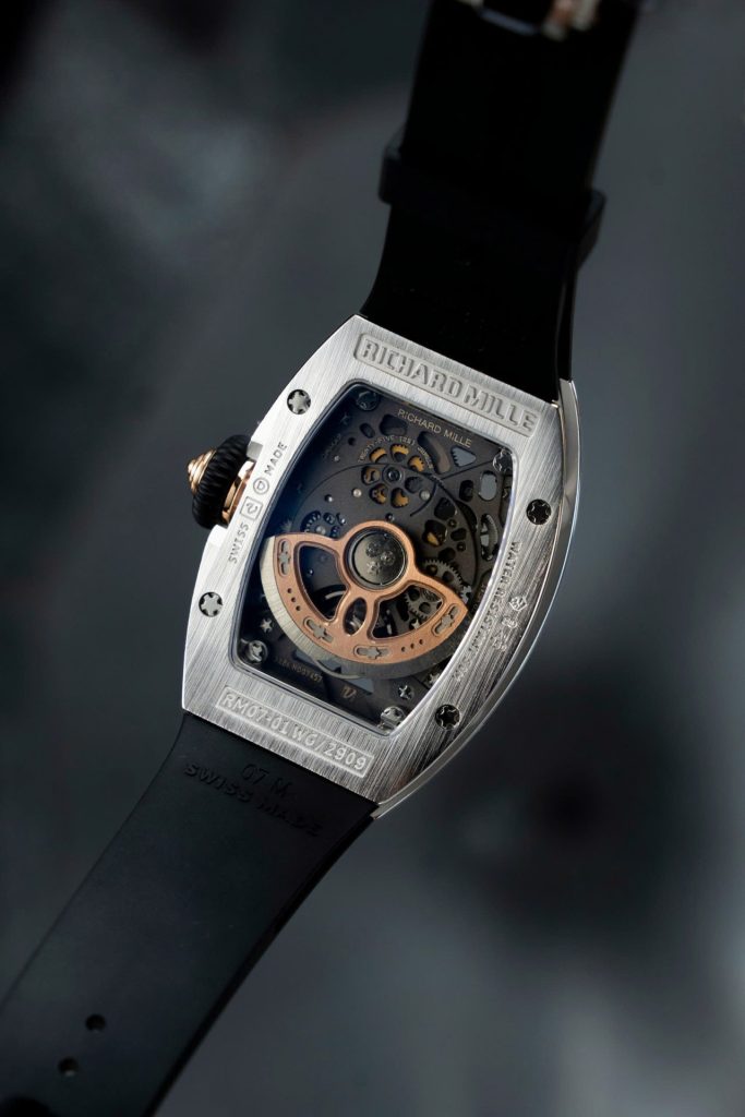 Đồng Hồ Richard Mille Chế Tác RM07-01 Nữ Đính Đá Dây Cao Su Đen Xưởng ZF 36mm (2)