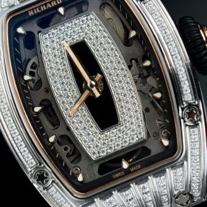 Đồng Hồ Richard Mille Chế Tác RM07-01 Nữ Đính Đá Dây Cao Su Đen Xưởng ZF 36mm (2)