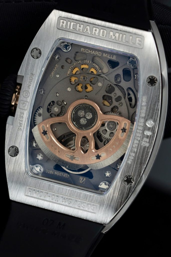 Đồng Hồ Richard Mille Chế Tác RM07-01 Nữ Đính Đá Dây Cao Su Đen Xưởng ZF 36mm (2)