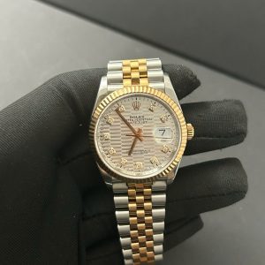 Đồng Hồ Rolex DateJust Lướt Replica 11 Demi Rose Gold Mặt Nếp Gấp 36mm (6)