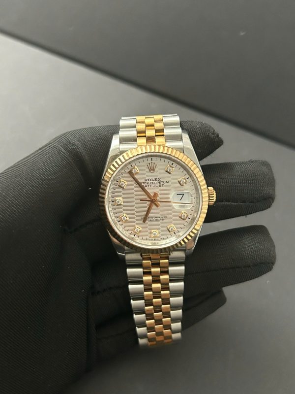 Đồng Hồ Rolex DateJust Lướt Replica 11 Demi Rose Gold Mặt Nếp Gấp 36mm (6)