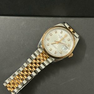 Đồng Hồ Rolex DateJust Lướt Replica 11 Demi Rose Gold Mặt Nếp Gấp 36mm (6)