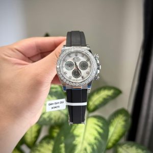 Đồng Hồ Rolex Daytona Mặt MOP Cọc Số + Vành Đính Kim Cương Moissanite Chế Tác 40mm (1)