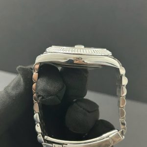 Đồng Hồ Rolex Lướt DateJust Nam Mặt Đen Cọc Số Đá Replica 11 Nhà Máy Clean 41mm (2)