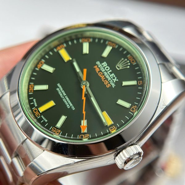 Đồng Hồ Rolex Milgauss 116400GV Replica 11 Màu Xanh Lá Cây Nhà Máy VS 40mm (2)