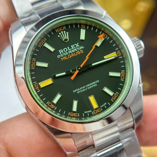Đồng Hồ Rolex Milgauss 116400GV Replica 11 Màu Xanh Lá Cây Nhà Máy VS 40mm (2)