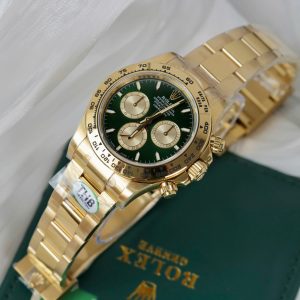 Đồng Hồ Rolex Replica 11 Daytona 126508 Mặt Xanh Green Mạ Vàng Xưởng THB 40mm (2)