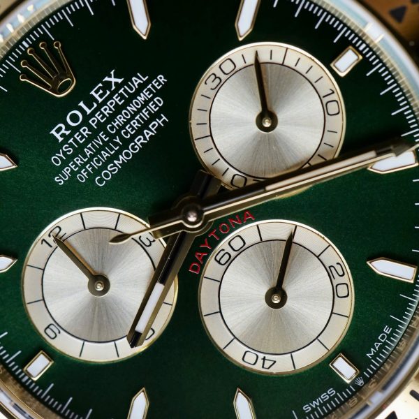Đồng Hồ Rolex Replica 11 Daytona 126508 Mặt Xanh Green Mạ Vàng Xưởng THB 40mm (2)