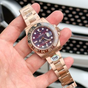 Đồng Hồ Rolex Replica 11 GMT-Master II 126715CHNR Mạ Vàng Hồng Mặt Đá Mắt Hổ 40mm (2)