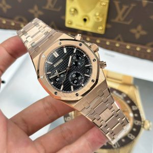 Đồng Hồ Audemars Piguet Rep 11 Royal Oak 26240 Mạ Vàng Hồng Mặt Đen Xưởng APS 41mm (2)