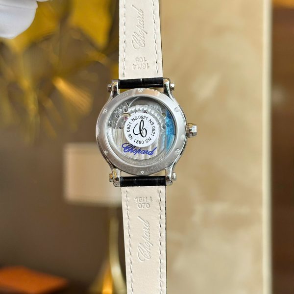 Đồng Hồ Chopard Happy Sport Replica Cao Cấp Nữ Mặt Trắng Dây Da 36mm (2)