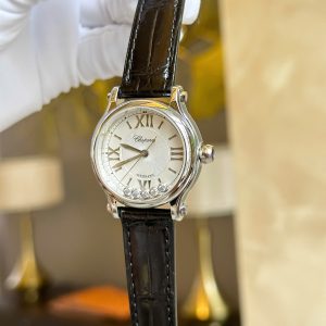 Đồng Hồ Chopard Happy Sport Replica Cao Cấp Nữ Mặt Trắng Dây Da 36mm (2)