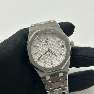Đồng Hồ Cũ Audemars Piguet 15500ST Replica 11 Nam Mặt Trắng Xưởng APS 41mm (2)