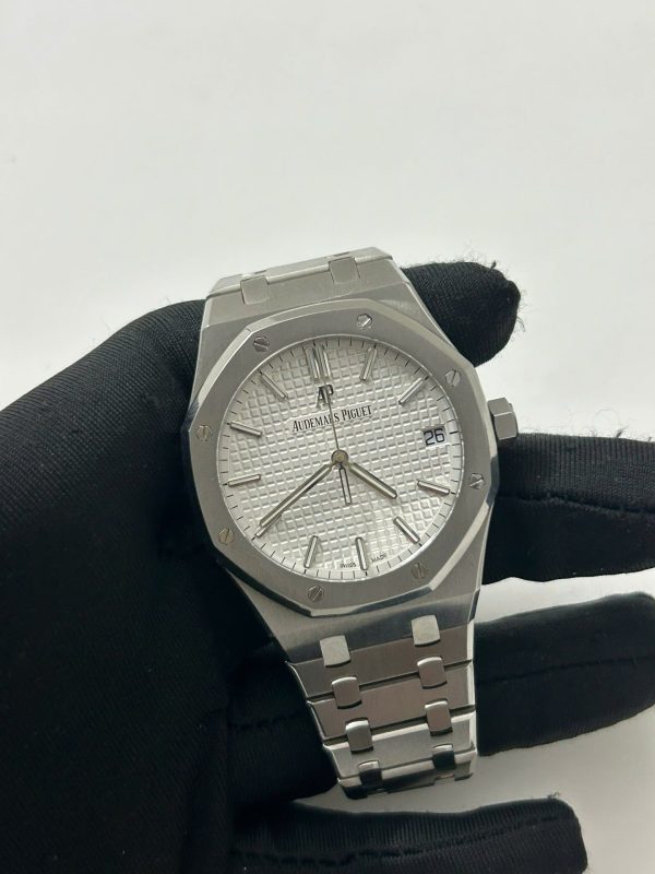 Đồng Hồ Cũ Audemars Piguet 15500ST Replica 11 Nam Mặt Trắng Xưởng APS 41mm (2)