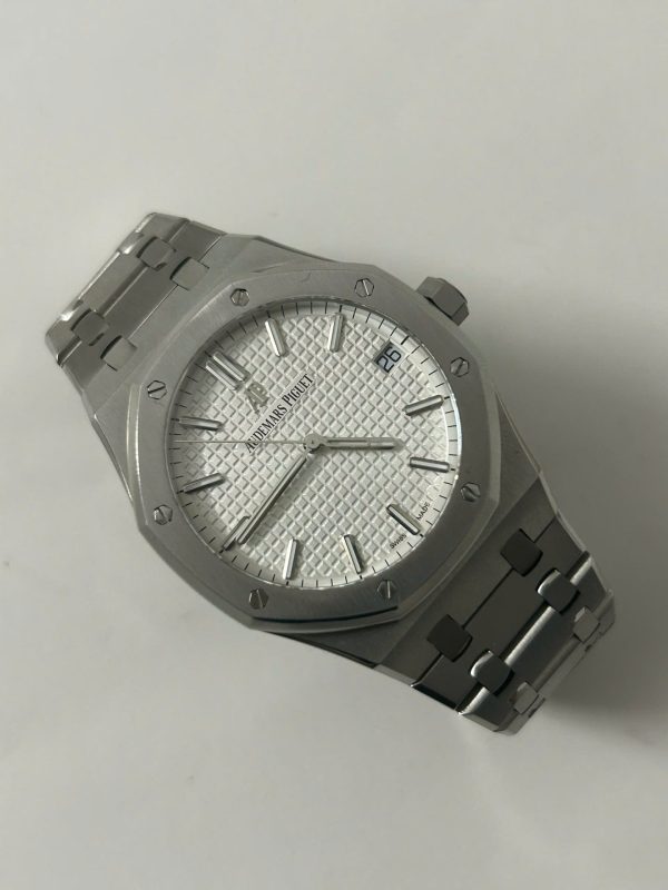 Đồng Hồ Cũ Audemars Piguet 15500ST Replica 11 Nam Mặt Trắng Xưởng APS 41mm (2)