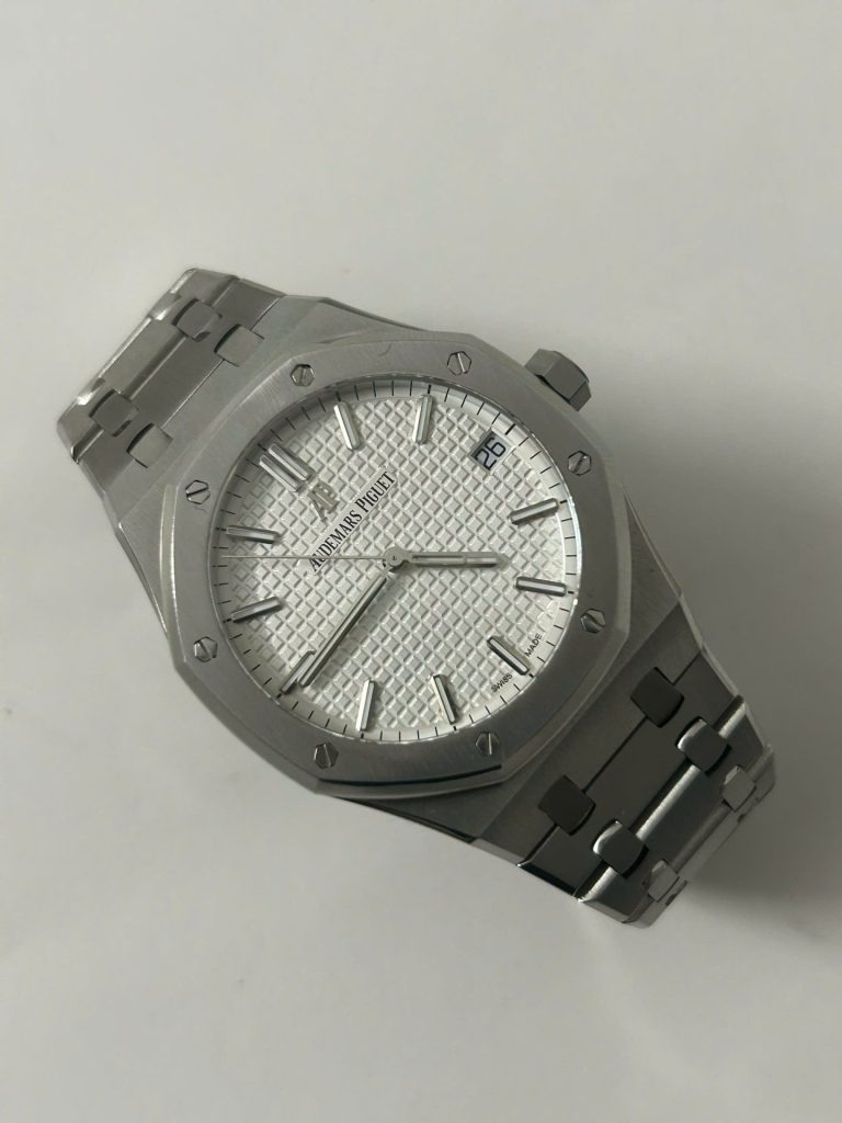 Đồng Hồ Cũ Audemars Piguet 15500ST Replica 11 Nam Mặt Trắng Xưởng APS 41mm (2)