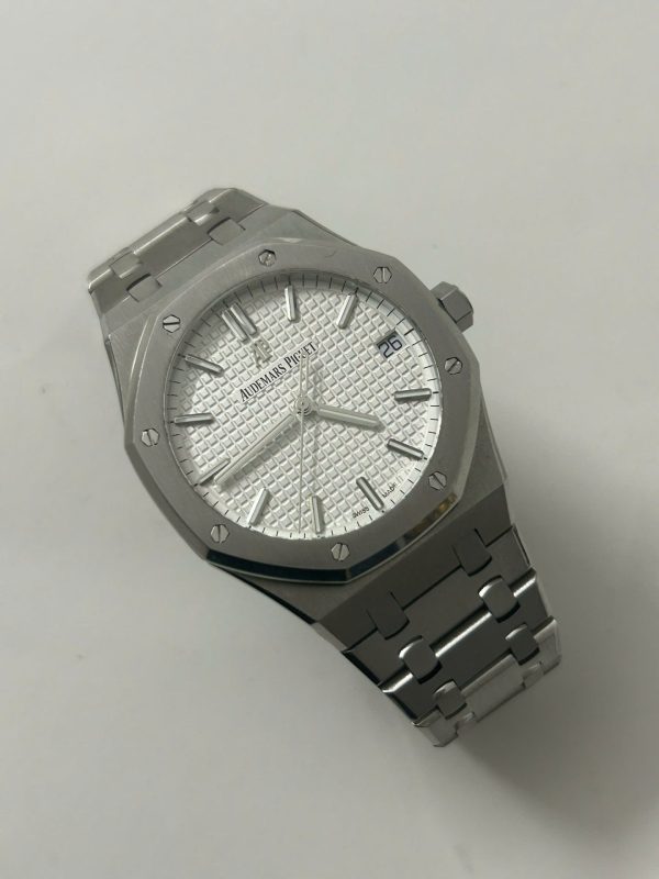Đồng Hồ Cũ Audemars Piguet 15500ST Replica 11 Nam Mặt Trắng Xưởng APS 41mm (2)