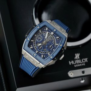 Đồng Hồ Hublot Spirit Of Big Bang Titanium Replica 11 Viền Gốm Xanh Dương Nhà Máy BBF 42mm (6)