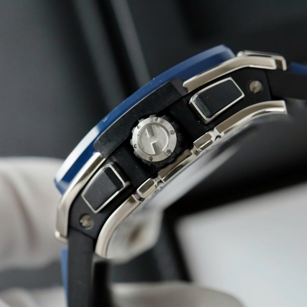 Đồng Hồ Hublot Spirit Of Big Bang Titanium Replica 11 Viền Gốm Xanh Dương Nhà Máy BBF 42mm (6)