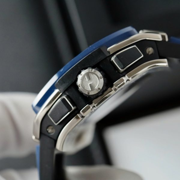 Đồng Hồ Hublot Spirit Of Big Bang Titanium Replica 11 Viền Gốm Xanh Dương Nhà Máy BBF 42mm (6)