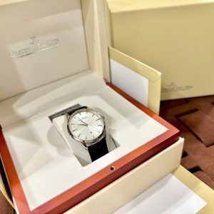 Đồng Hồ Jaeger LeCoultre Fake Cao Cấp Master Ultra thin 1288420 Mặt Bạc Máy Cơ Tự Động 40mm (2)