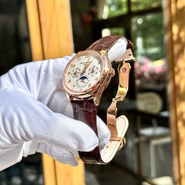 Đồng Hồ Patek Philippe Replica 11 Grand Complications 5327 Mạ Vàng Hồng Mặt Trắng Cọc Số Học Trò Xưởng 3K 40mm (2)