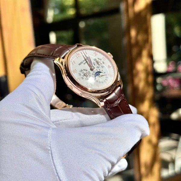 Đồng Hồ Patek Philippe Replica 11 Grand Complications 5327 Mạ Vàng Hồng Mặt Trắng Cọc Số Học Trò Xưởng 3K 40mm (2)