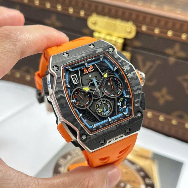 Đồng Hồ Richard Mille RM65-01 Màu Cam Dây Cao Su Replica Cao Cấp 44,5×49,9mm (1)