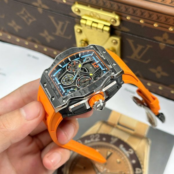 Đồng Hồ Richard Mille RM65-01 Màu Cam Dây Cao Su Replica Cao Cấp 44,5×49,9mm (1)