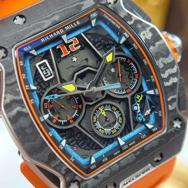 Đồng Hồ Richard Mille RM65-01 Màu Cam Dây Cao Su Replica Cao Cấp 44,5×49,9mm (1)