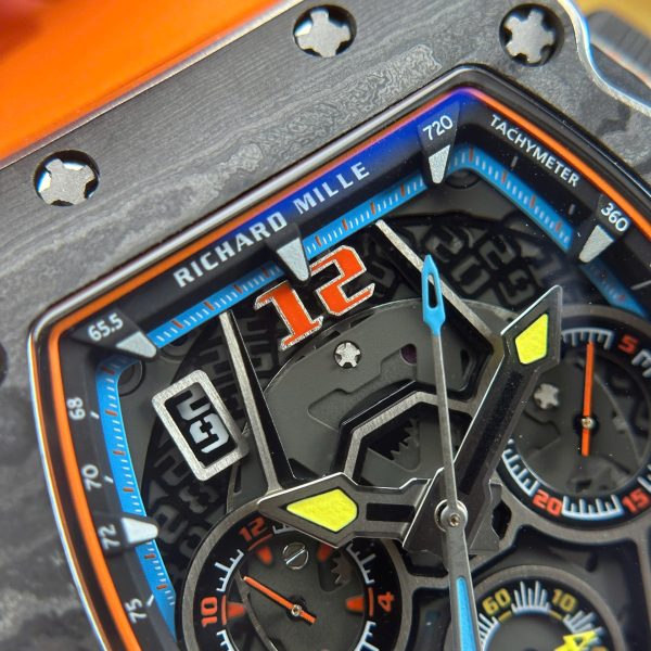 Đồng Hồ Richard Mille RM65-01 Màu Cam Dây Cao Su Replica Cao Cấp 44,5×49,9mm (1)