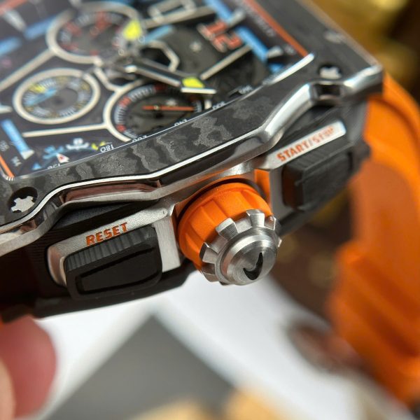 Đồng Hồ Richard Mille RM65-01 Màu Cam Dây Cao Su Replica Cao Cấp 44,5×49,9mm (1)