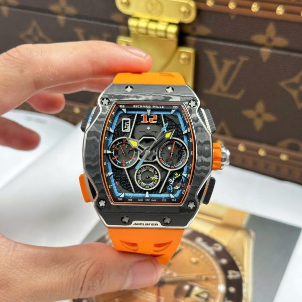 Đồng Hồ Richard Mille RM65-01 Màu Cam Dây Cao Su Replica Cao Cấp 44,5×49,9mm (8)