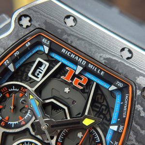 Đồng Hồ Richard Mille RM65-01 Vỏ Carbon Dây Cao Su Replica Cao Cấp 44,5×49,9mm (1)